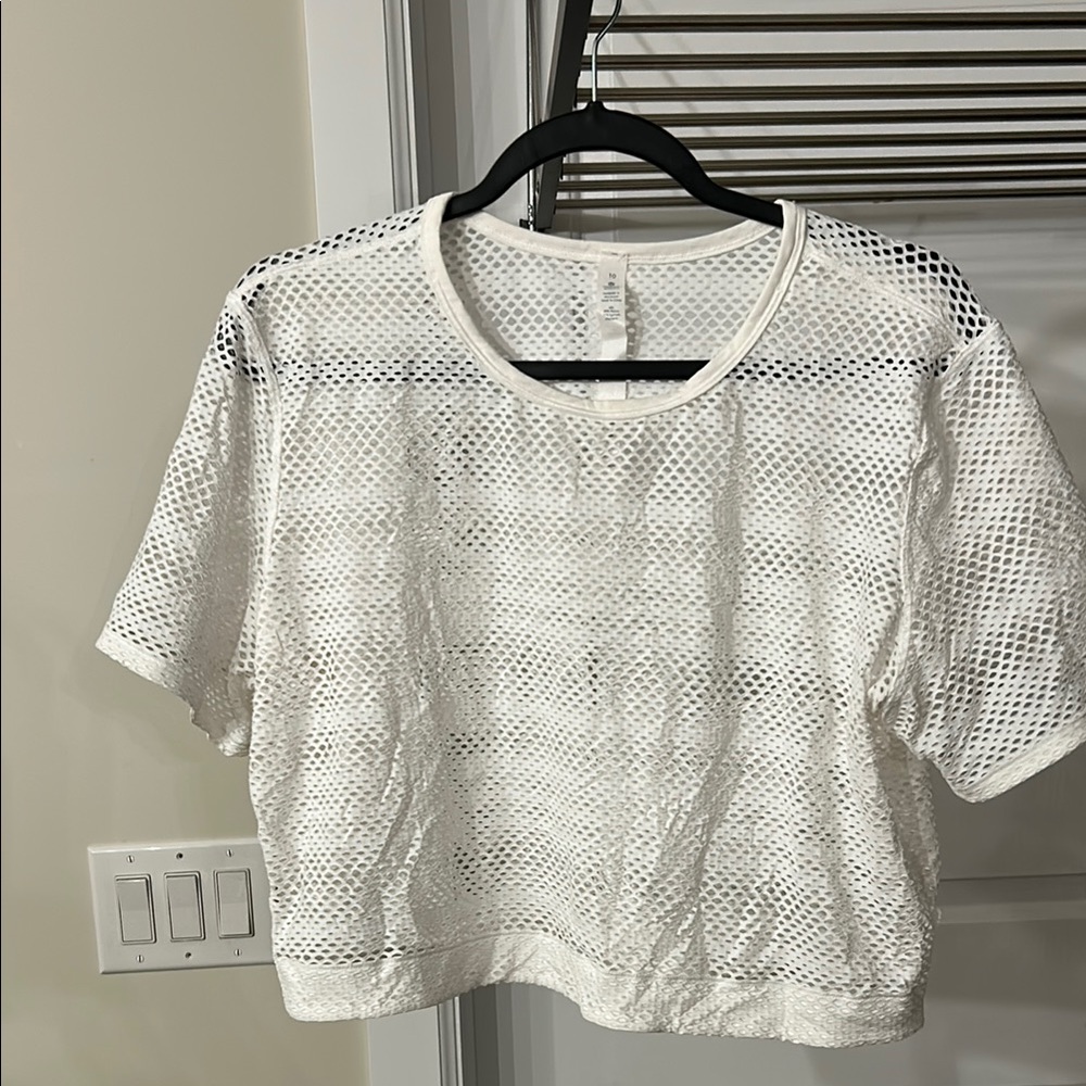 White Mesh Women's Top